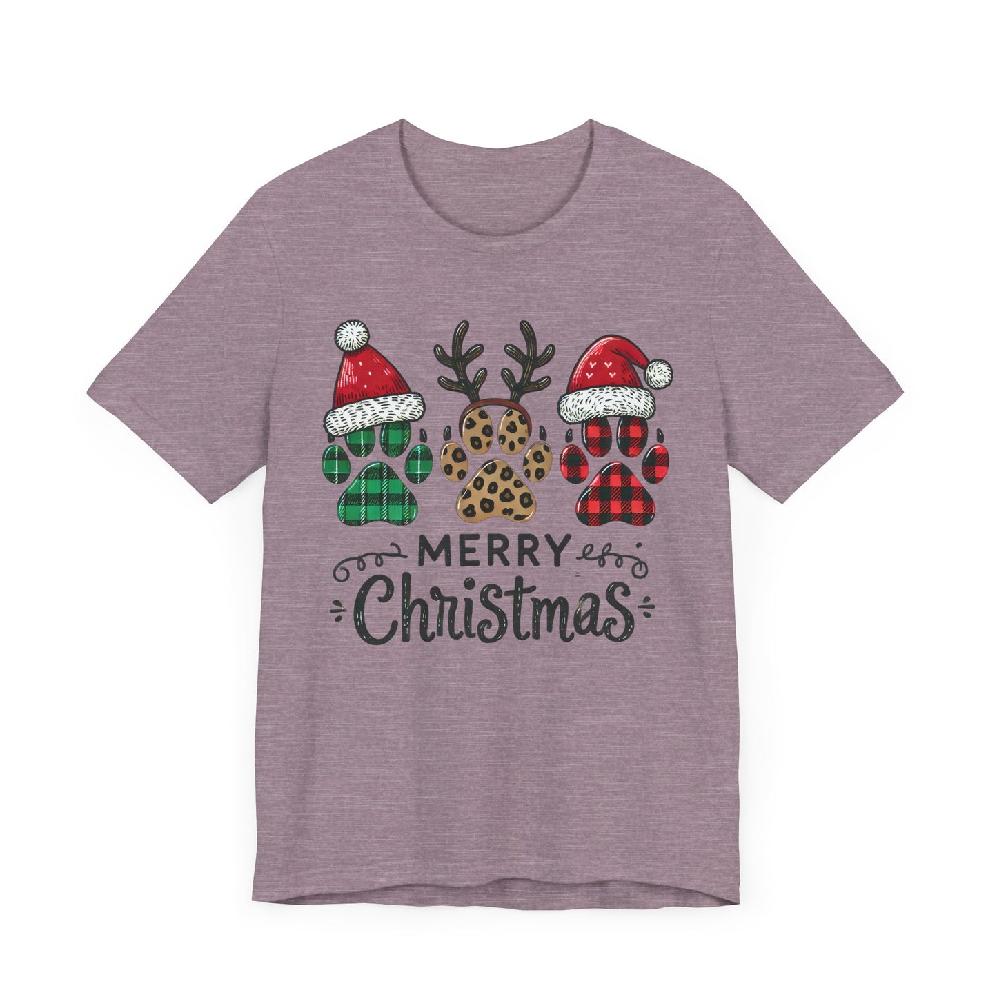 Christmas Paw Print Tee, Shirt, Party Apparel, Christmas Shirt