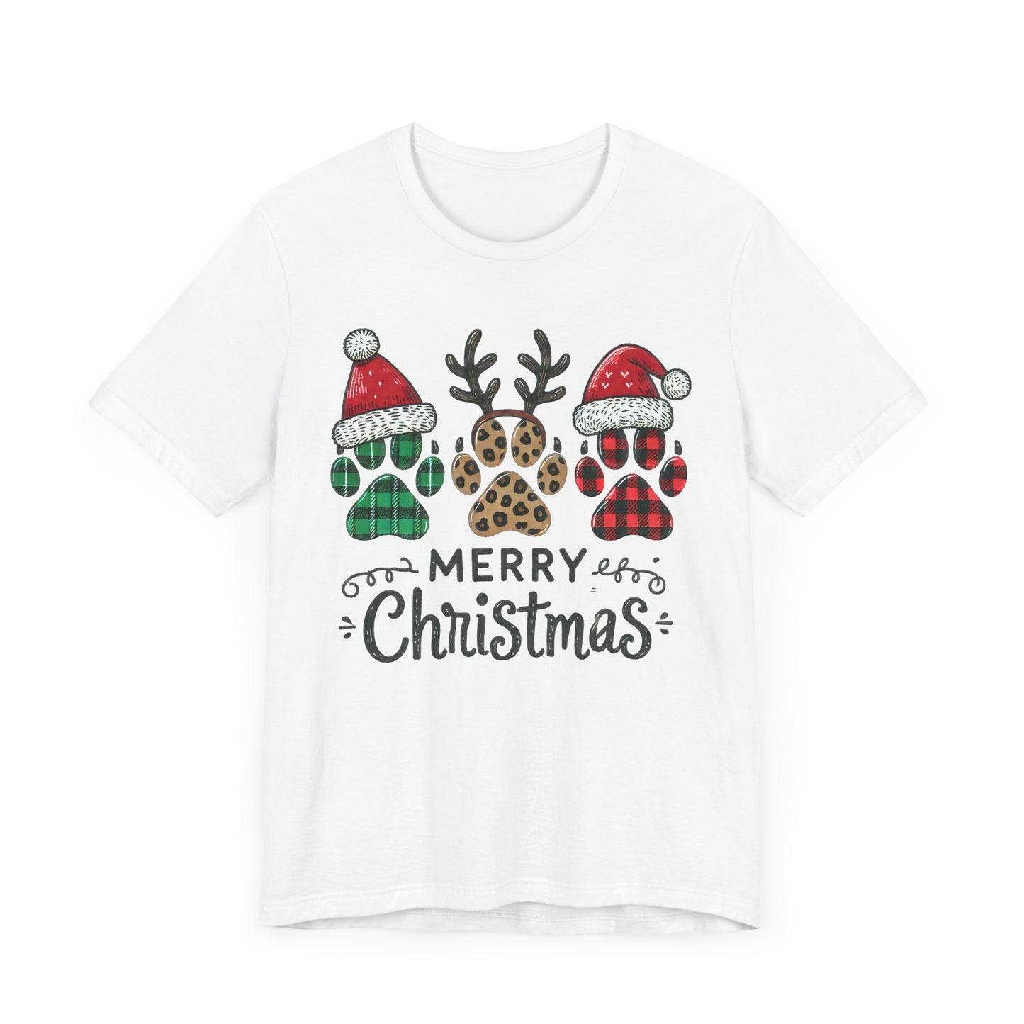Christmas Paw Print Tee, Shirt, Party Apparel, Christmas Shirt