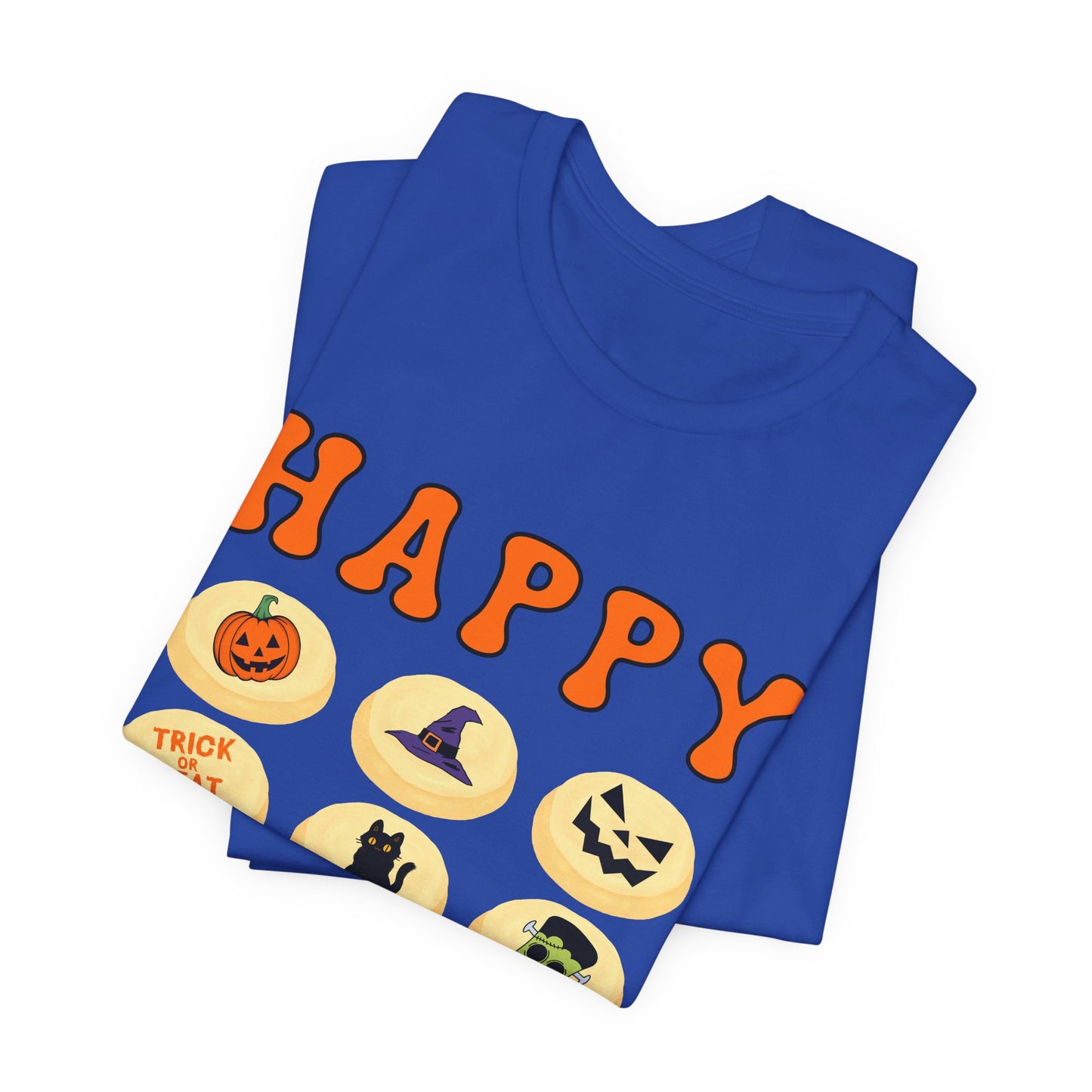 Halloween T Shirt, Sugar Cookies Design, Pumpkins, Witches Hat, Black Cat, Frankenstein decorated cookies
