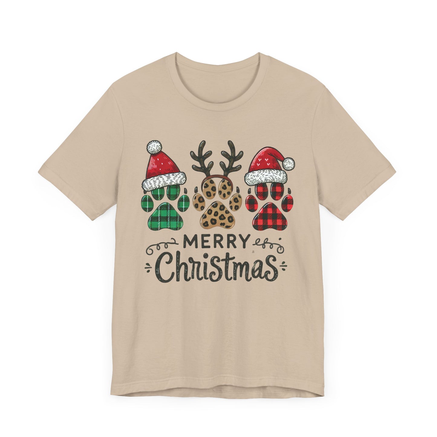 Christmas Paw Print Tee, Shirt, Party Apparel, Christmas Shirt