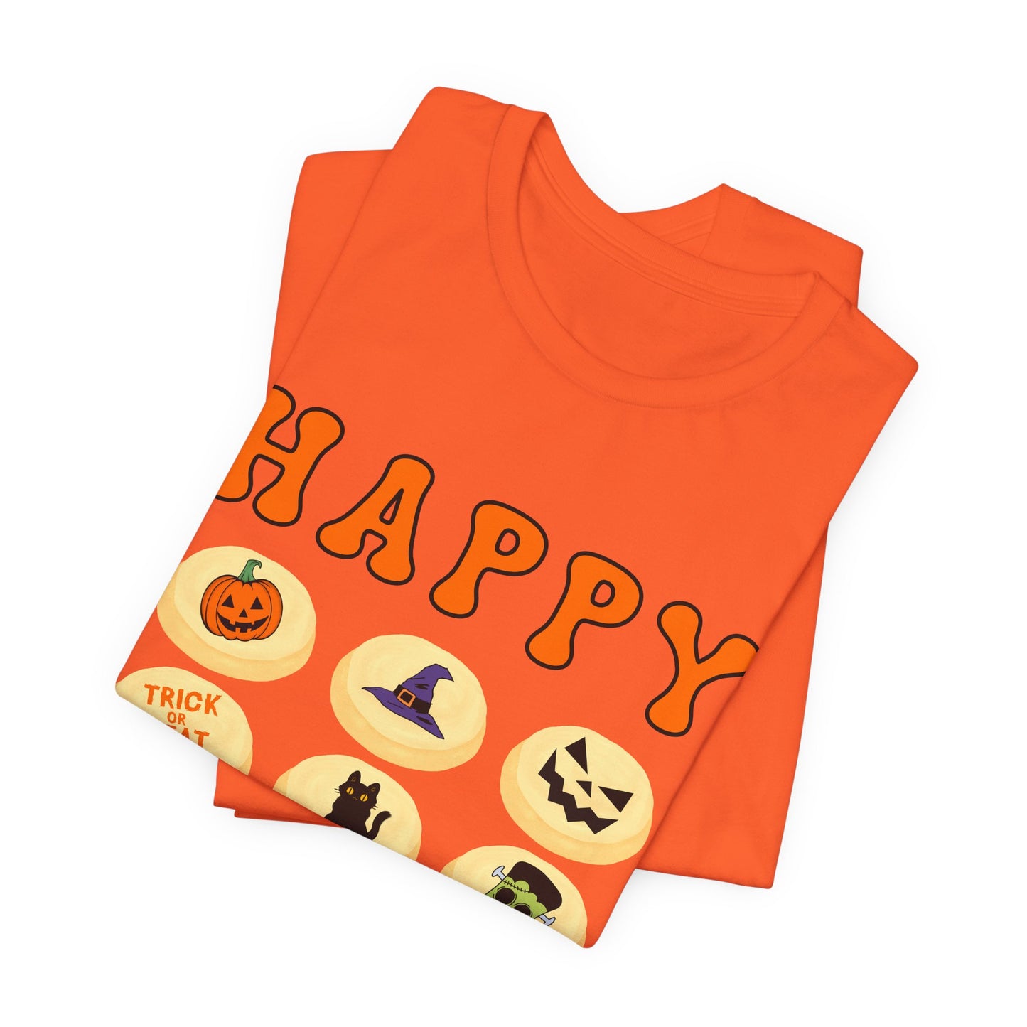 Halloween T Shirt, Sugar Cookies Design, Pumpkins, Witches Hat, Black Cat, Frankenstein decorated cookies