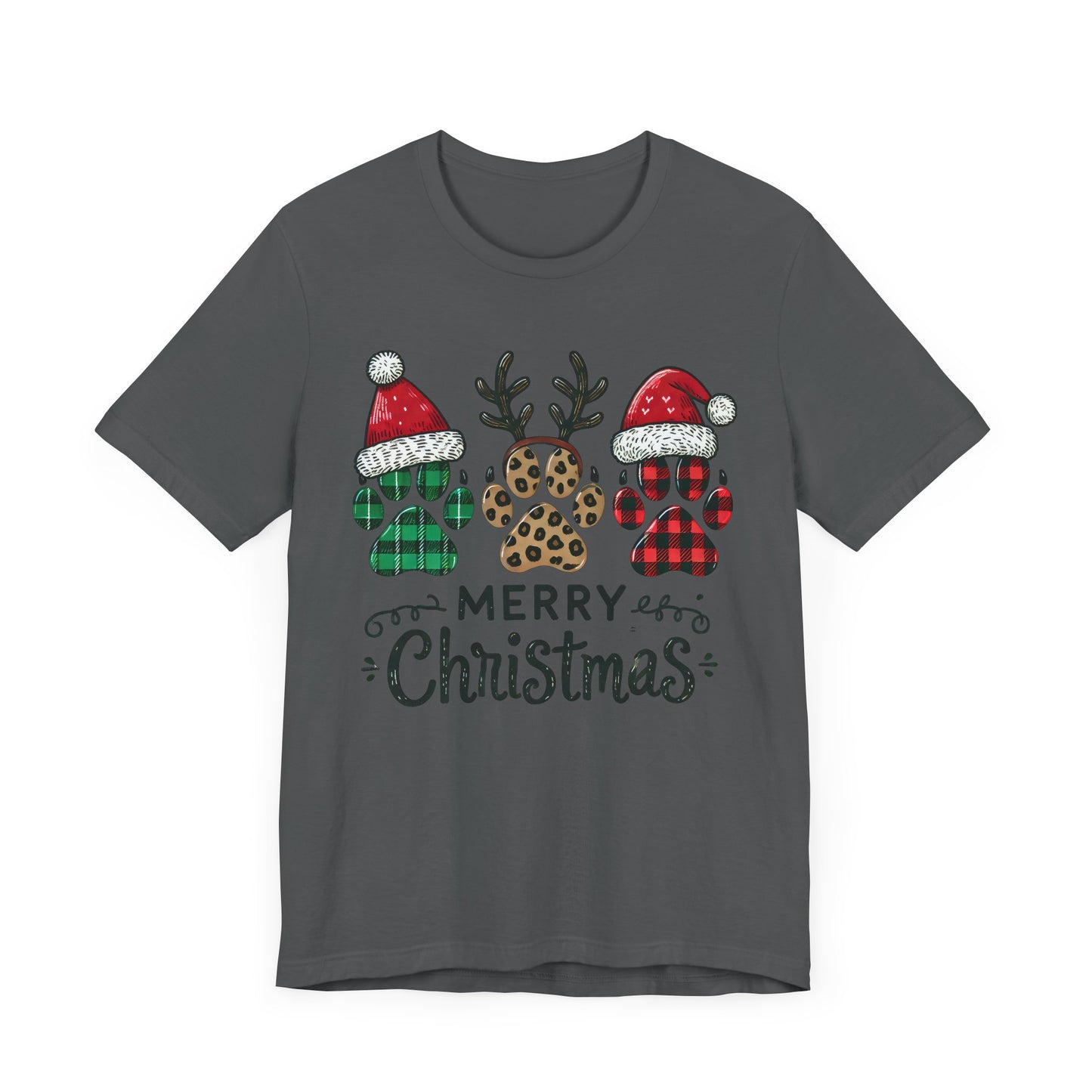 Christmas Paw Print Tee, Shirt, Party Apparel, Christmas Shirt