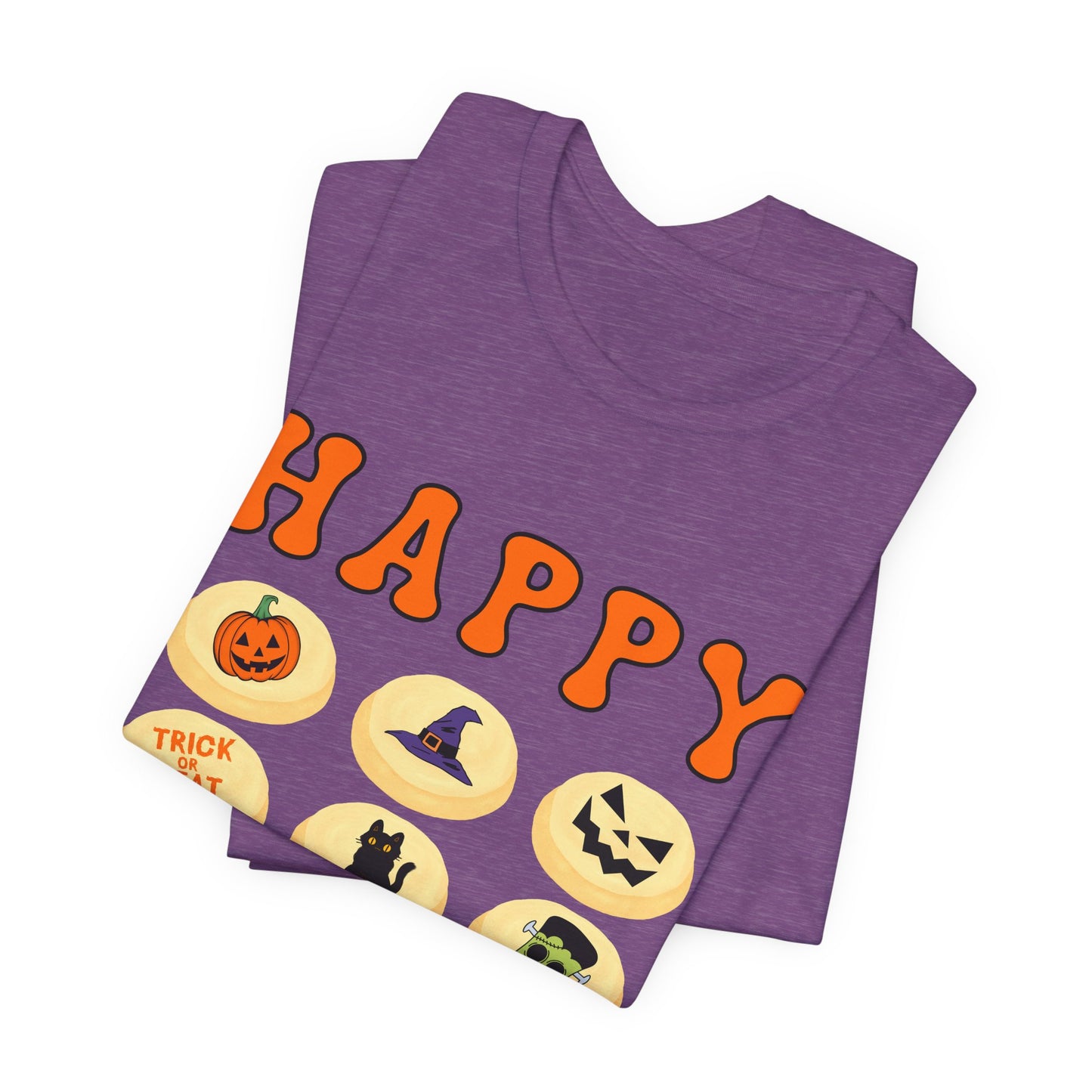 Halloween T Shirt, Sugar Cookies Design, Pumpkins, Witches Hat, Black Cat, Frankenstein decorated cookies