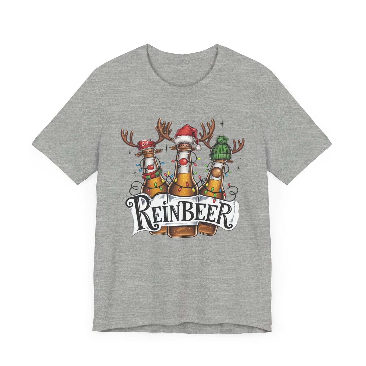Christmas Reinbeer Tee, Christmas Reindeer Beer Bottle Christmas Shirt, Fun Party Shirt