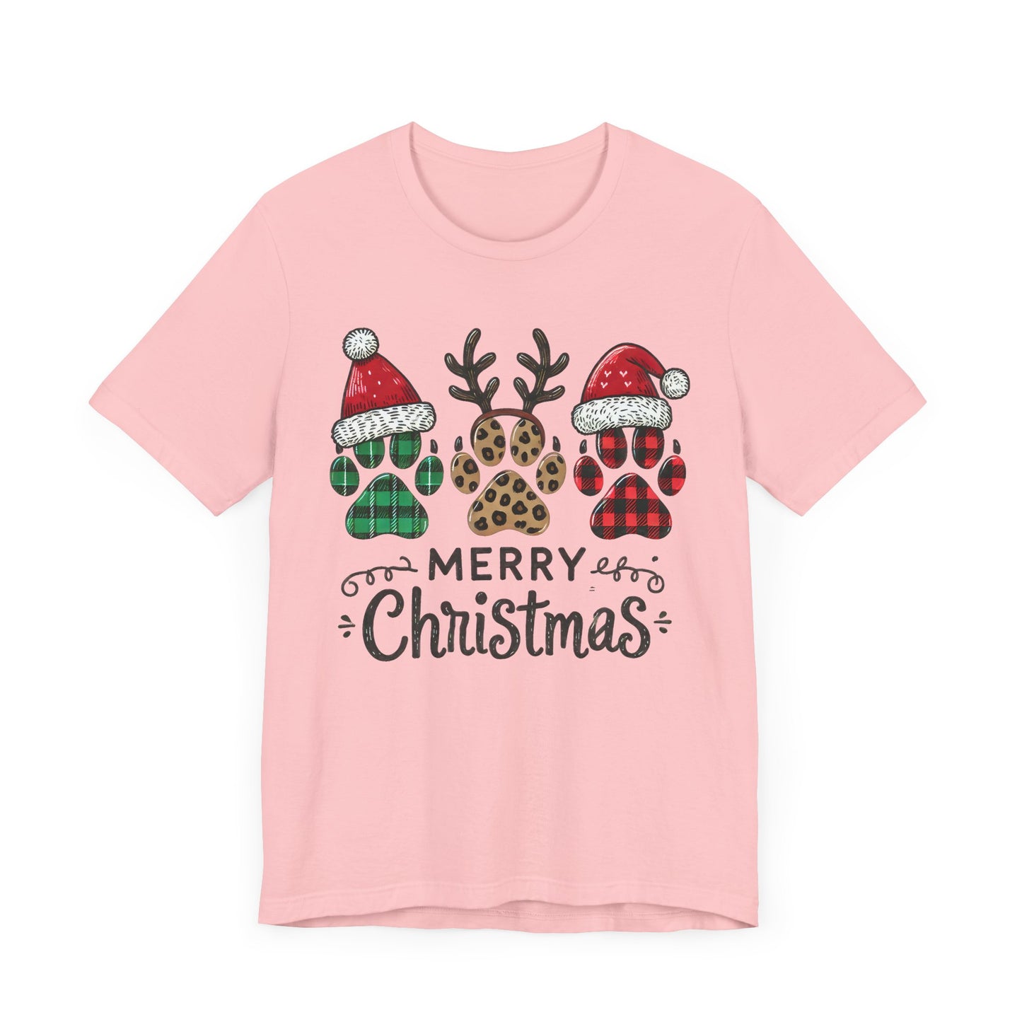 Christmas Paw Print Tee, Shirt, Party Apparel, Christmas Shirt