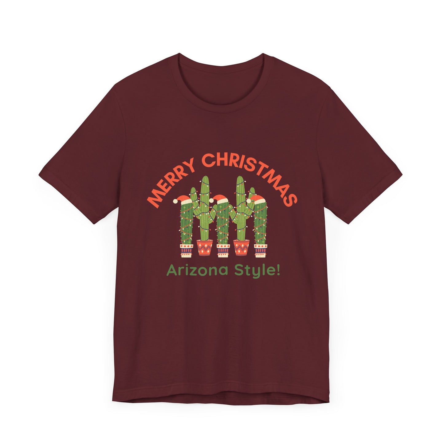 Arizona Decorated Saguaro Cactus for Christmas, Saguaro Cactus Decor, Cactus Lights, Santa Hat Cactus, Desert Cactus, Lit up Cactus Shirt