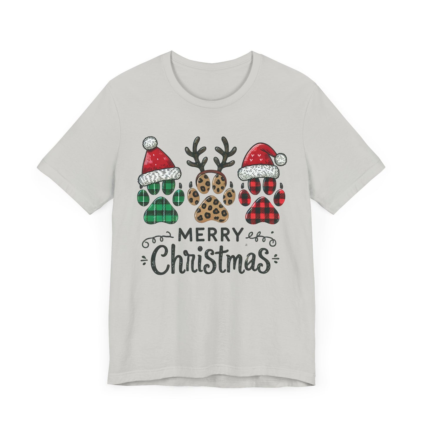 Christmas Paw Print Tee, Shirt, Party Apparel, Christmas Shirt