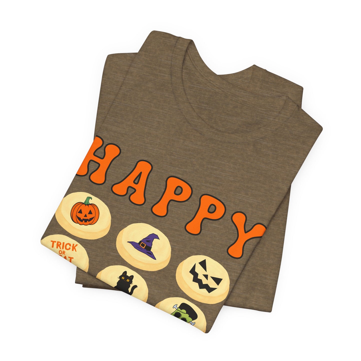 Halloween T Shirt, Sugar Cookies Design, Pumpkins, Witches Hat, Black Cat, Frankenstein decorated cookies